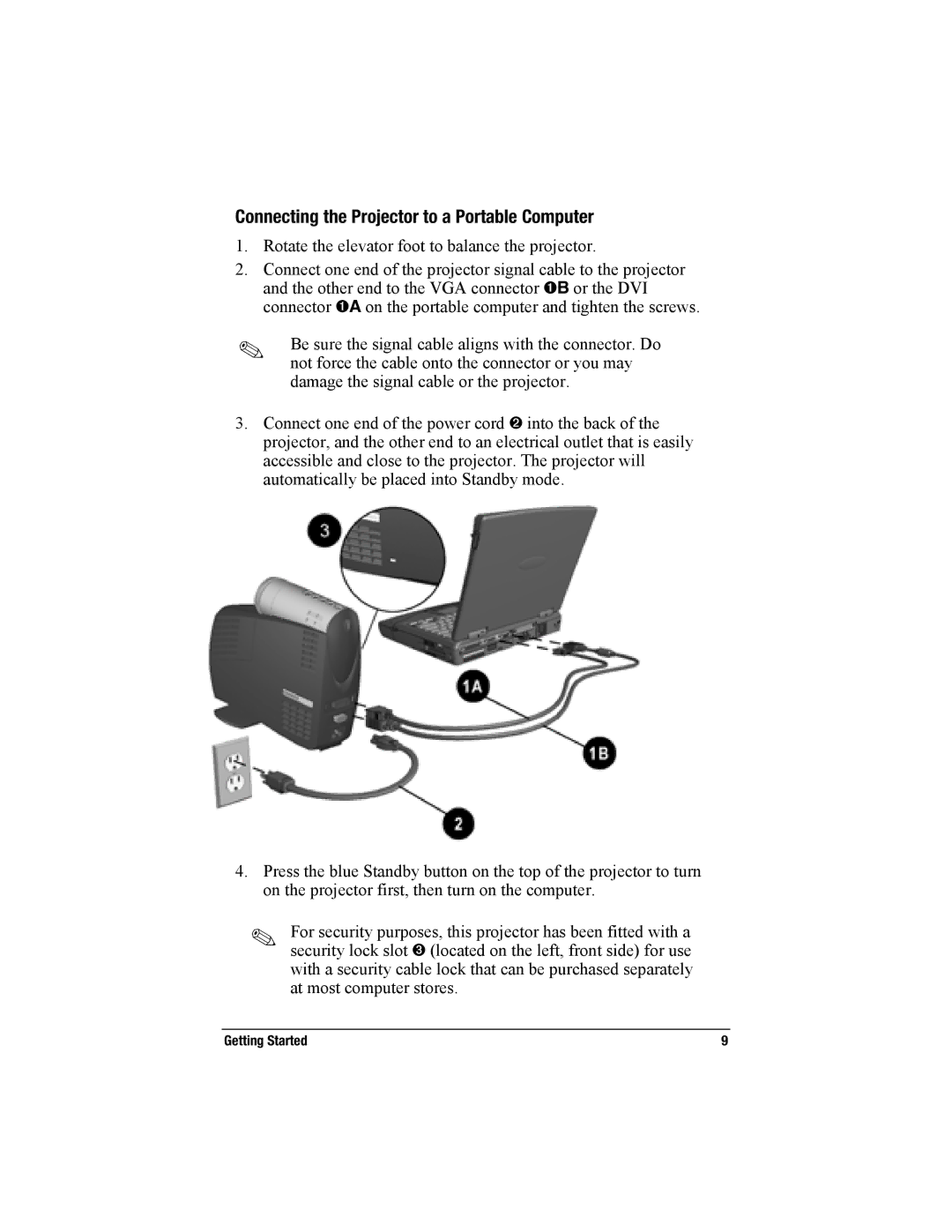 Compaq MP2800 warranty Connecting the Projector to a Portable Computer 