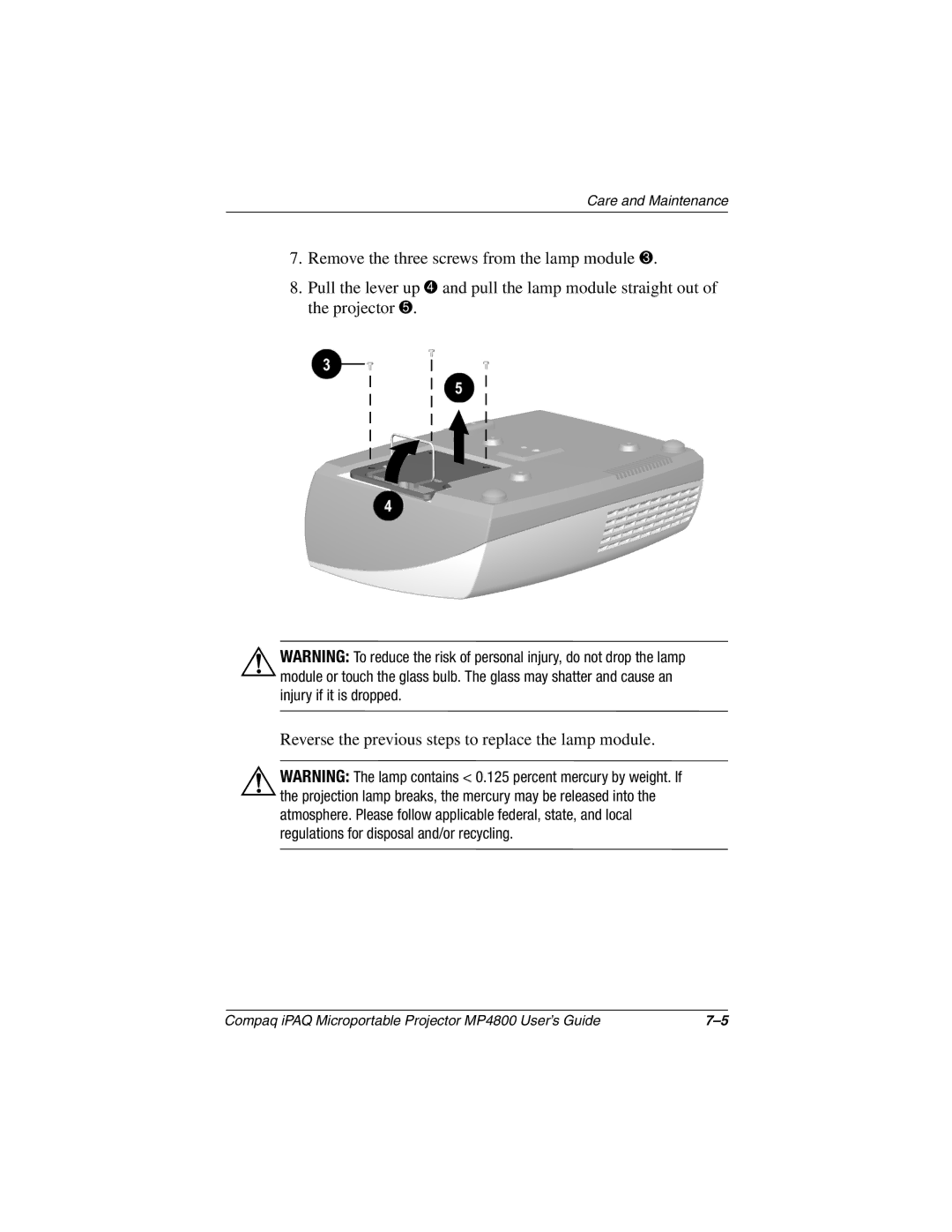 Compaq manual Compaq iPAQ Microportable Projector MP4800 User’s Guide 