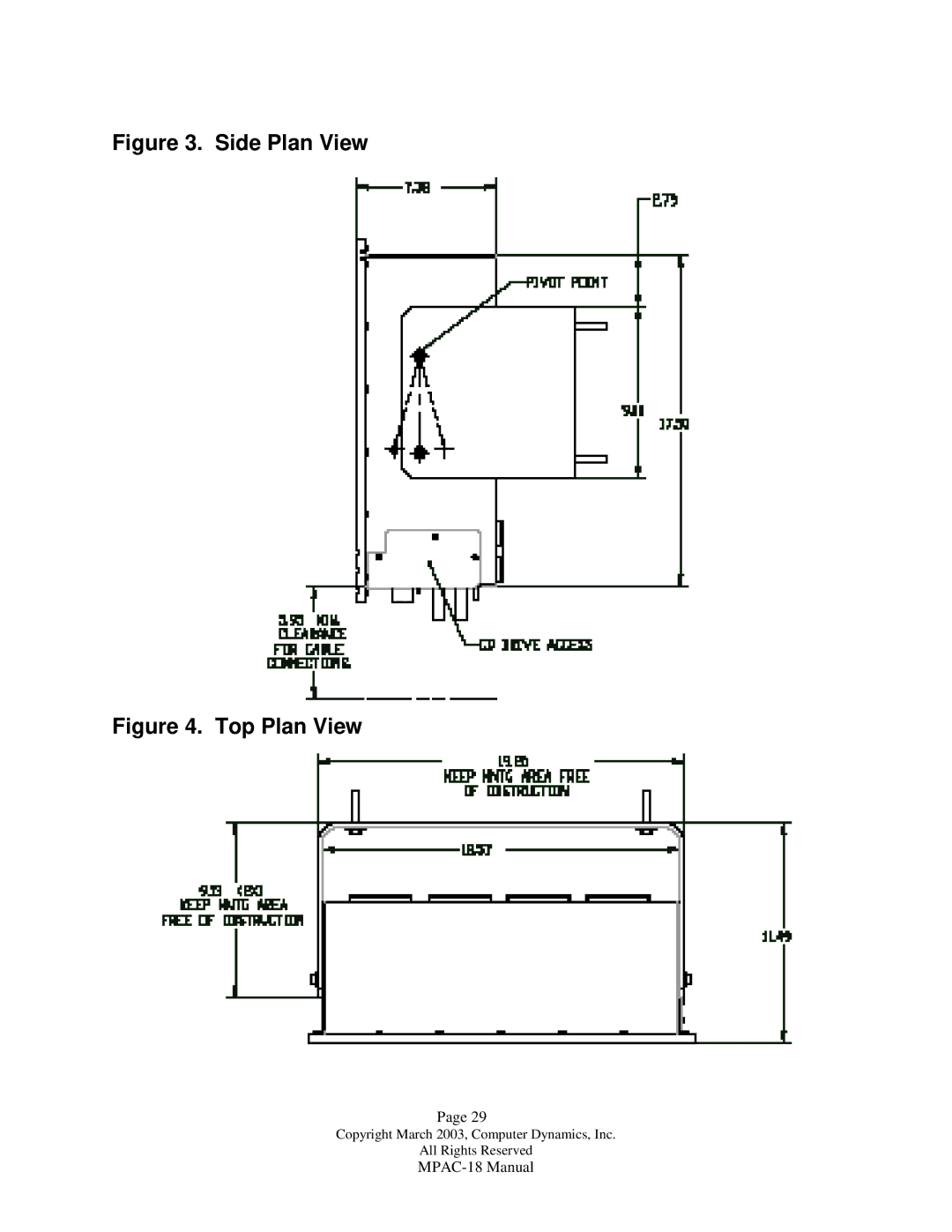 Compaq MPAC-18 manual Top Plan View 