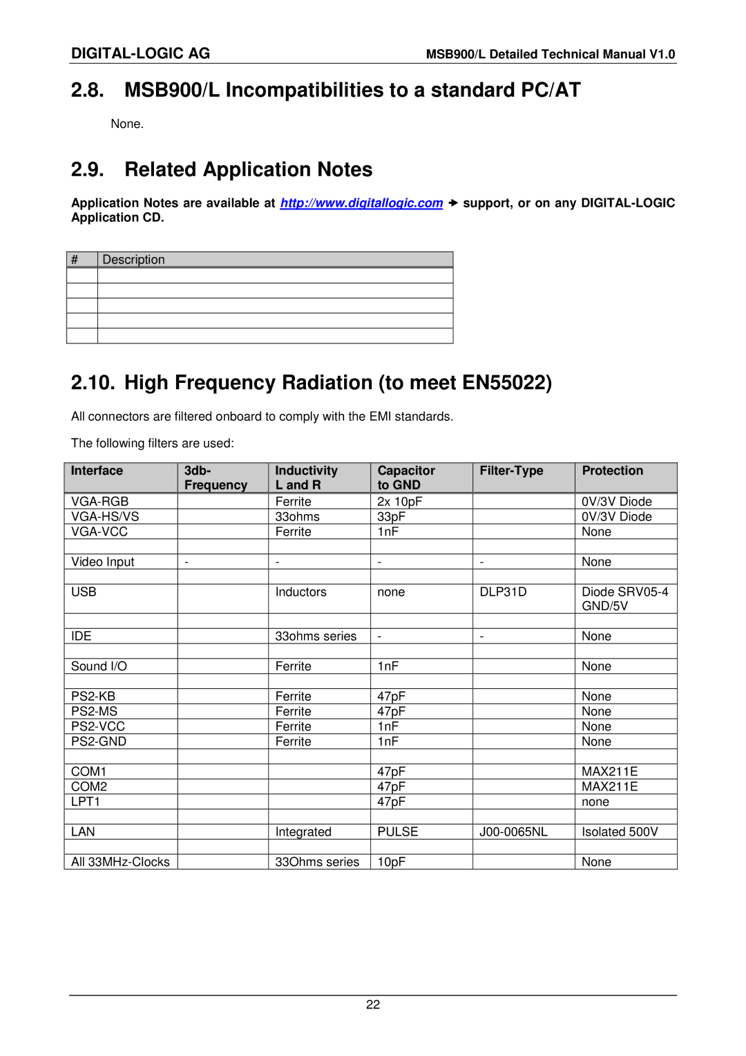 Compaq MSB900L user manual MSB900/L Incompatibilities to a standard PC/AT, High Frequency Radiation to meet EN55022 