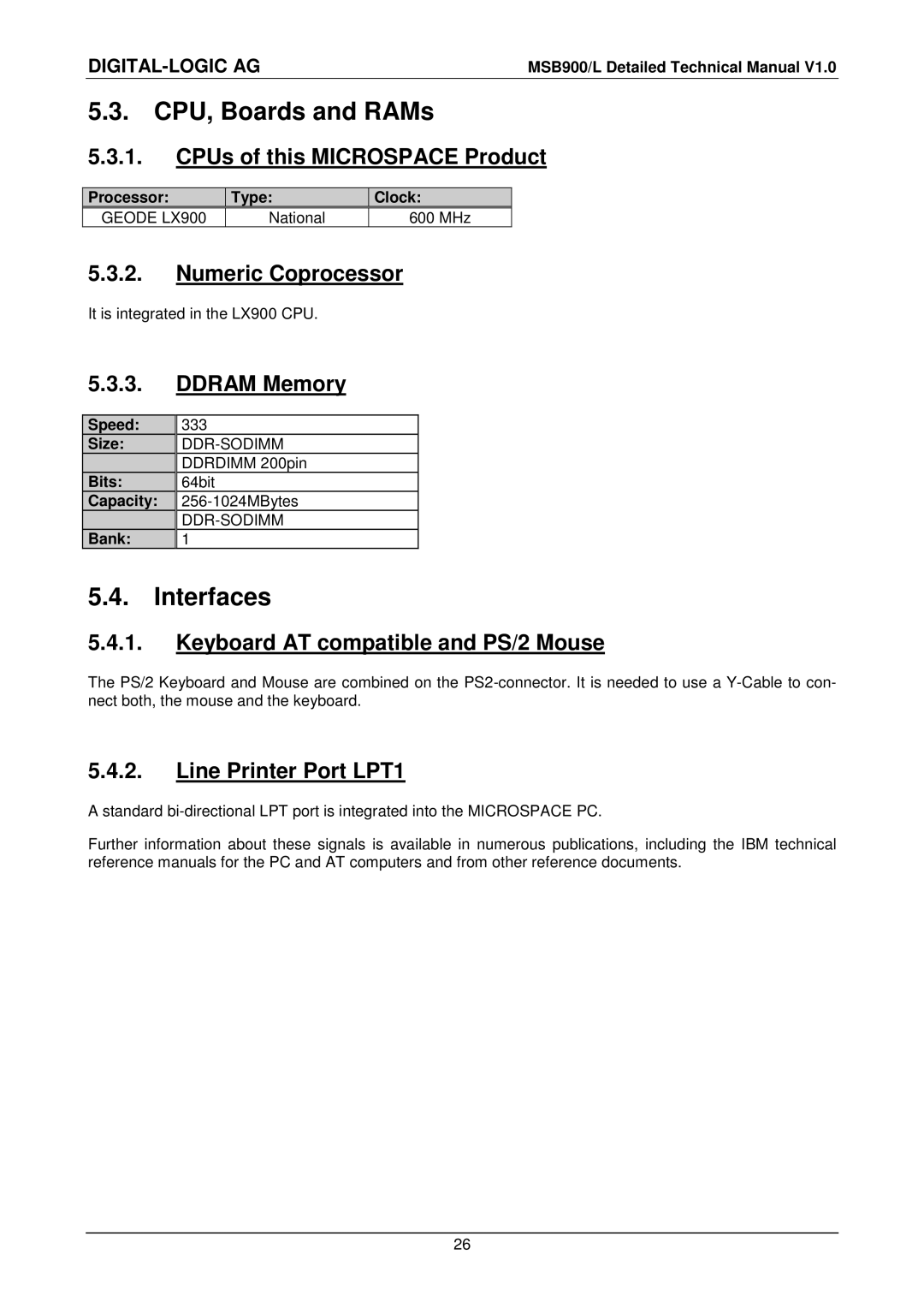 Compaq MSB900L user manual CPU, Boards and RAMs, Interfaces 