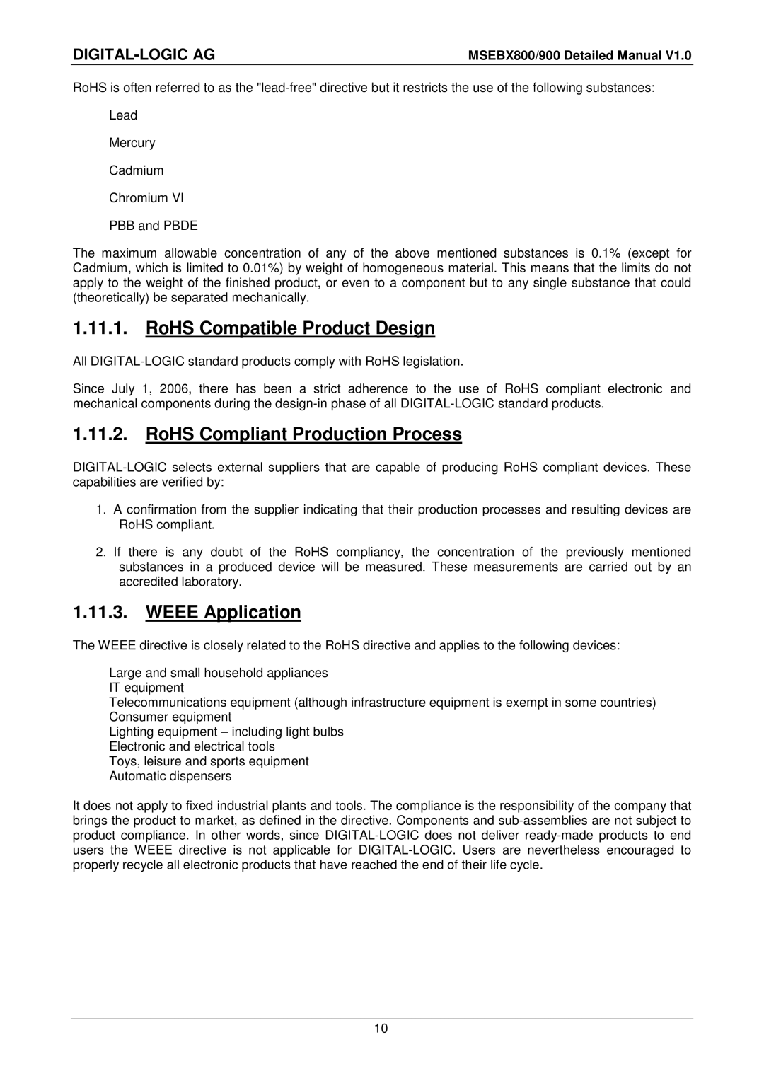 Compaq MSEBX800, MSEBX900 user manual RoHS Compatible Product Design 