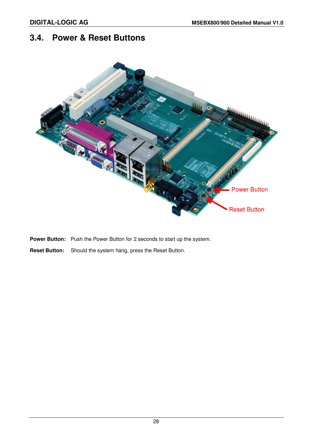 Compaq MSEBX800, MSEBX900 user manual Power & Reset Buttons 