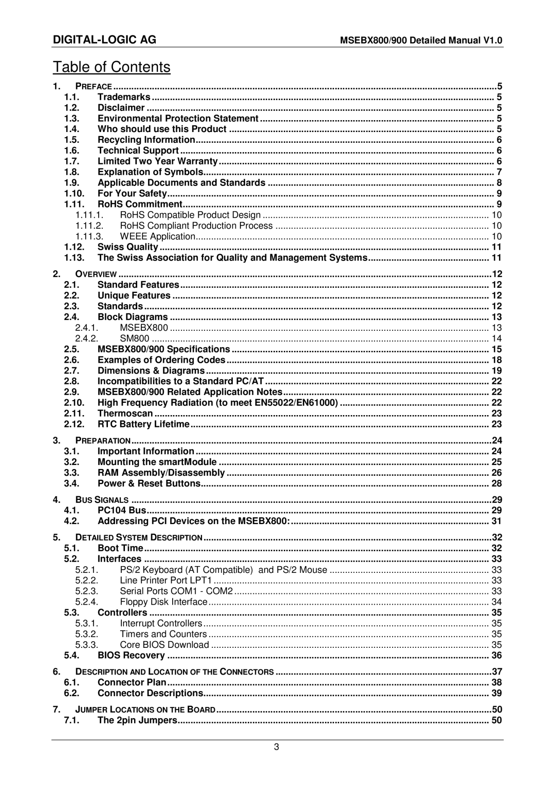 Compaq MSEBX900, MSEBX800 user manual Table of Contents 