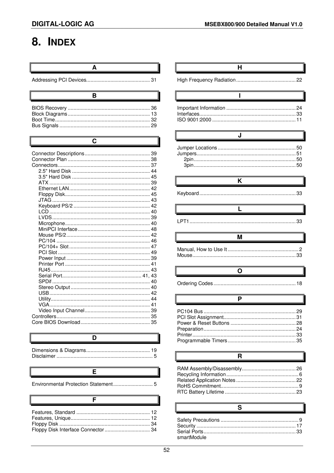 Compaq MSEBX800, MSEBX900 user manual Index 