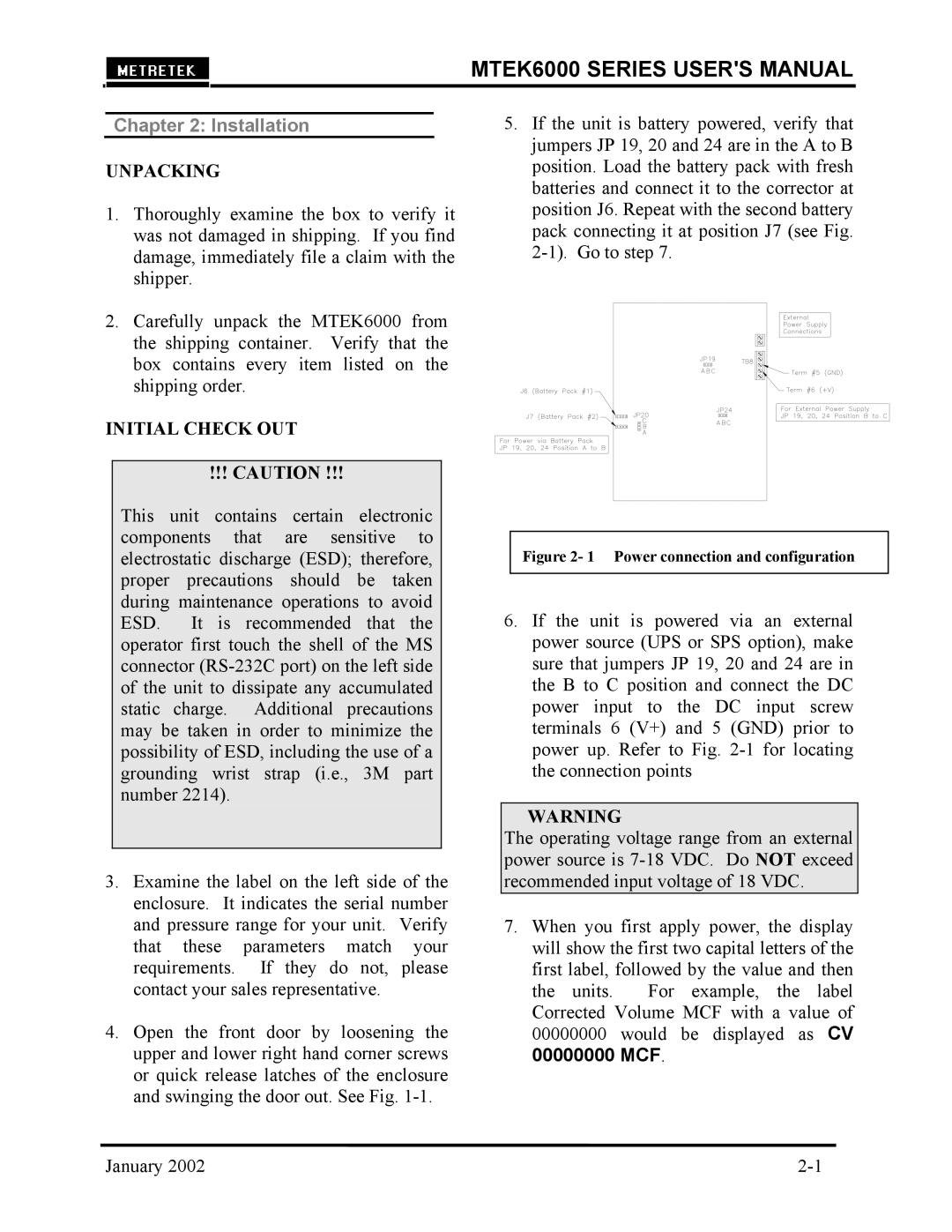 Compaq MTEK6000 user manual Unpacking, Initial Check OUT 