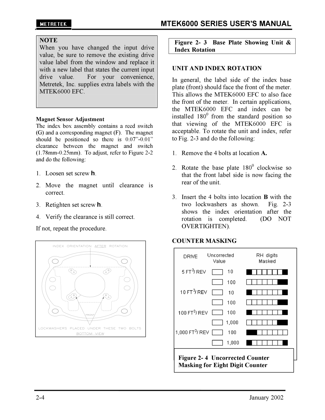 Compaq MTEK6000 user manual Unit and Index Rotation, Counter Masking 