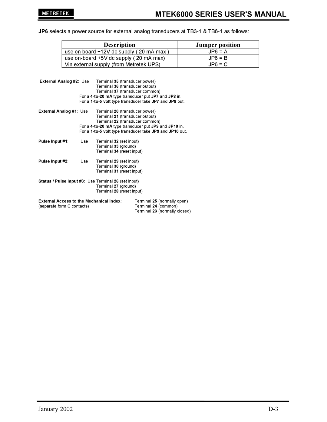 Compaq MTEK6000 user manual Pulse Input #1 