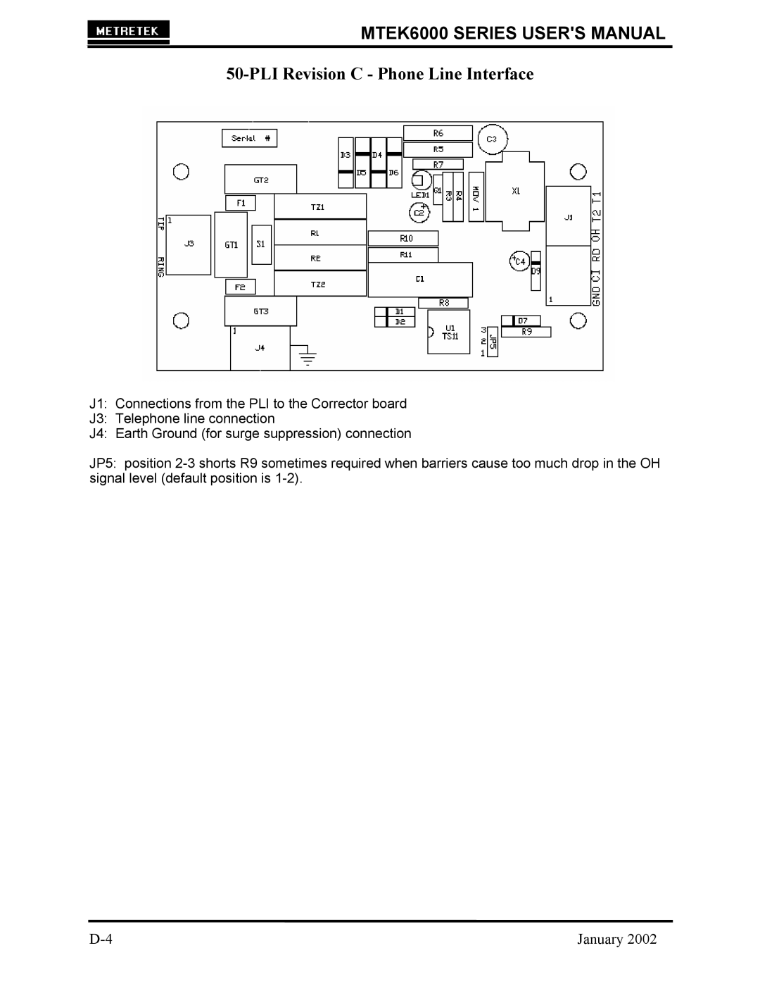 Compaq MTEK6000 user manual PLI Revision C Phone Line Interface 