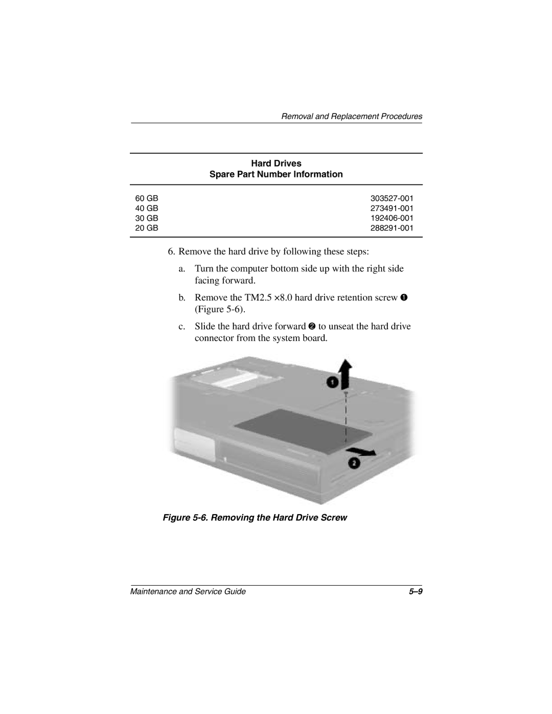 Compaq N1000 manual Hard Drives, Spare Part Number Information 