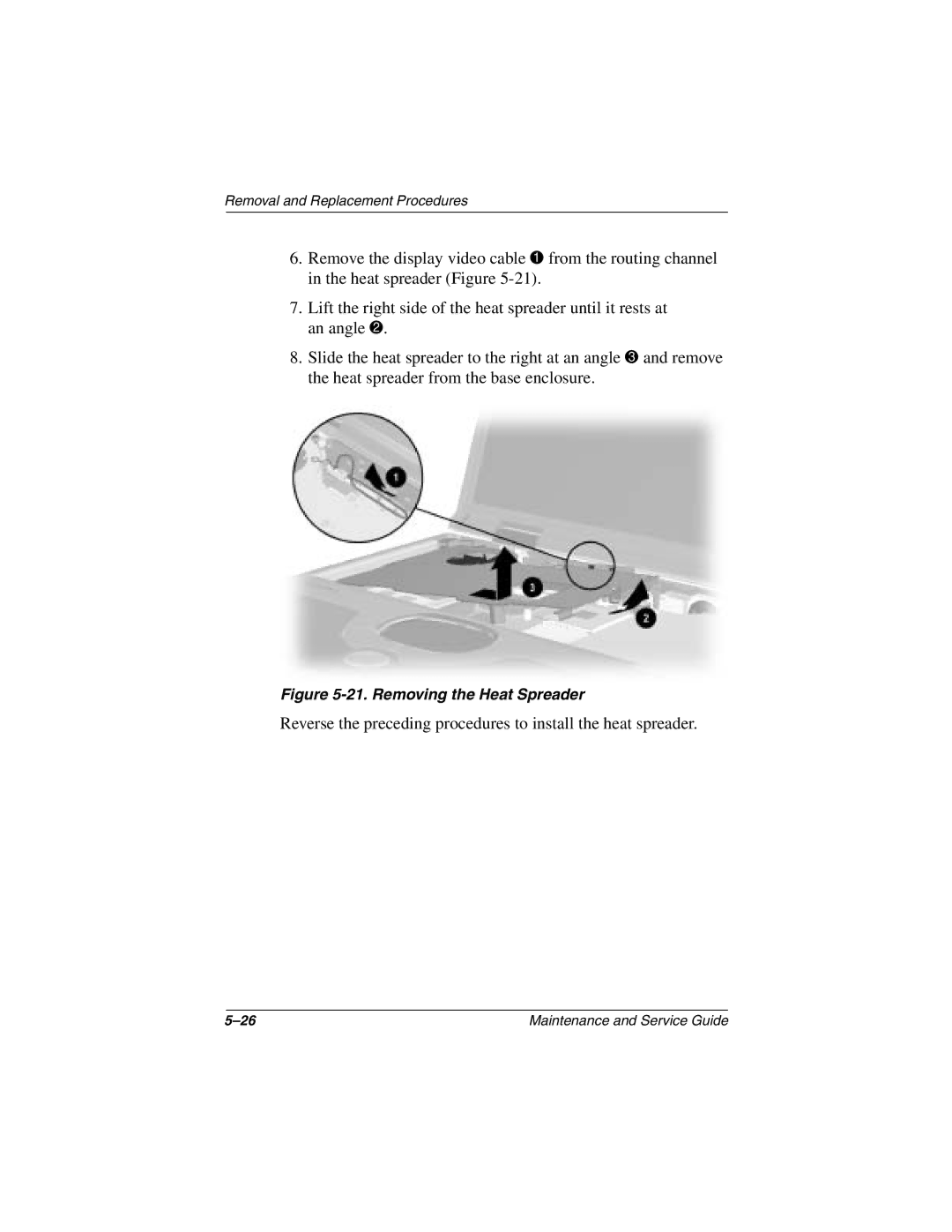 Compaq N1000 manual Removing the Heat Spreader 