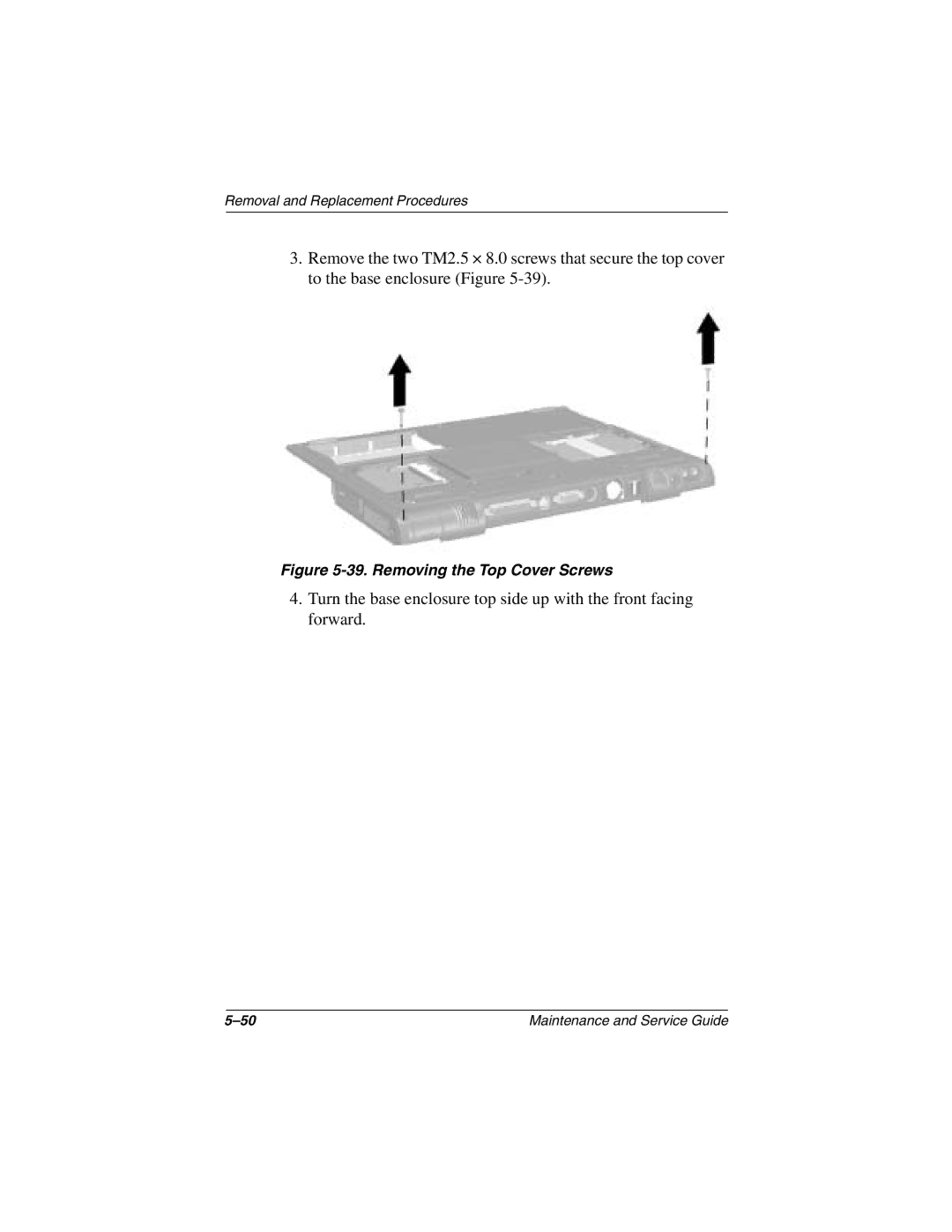 Compaq N1000 manual Removing the Top Cover Screws 