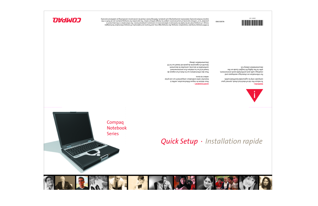 Compaq N1005/900 warranty Compaq Notebook Series, à veillez délectrocution, risque le réduire Pour, Avertissement 