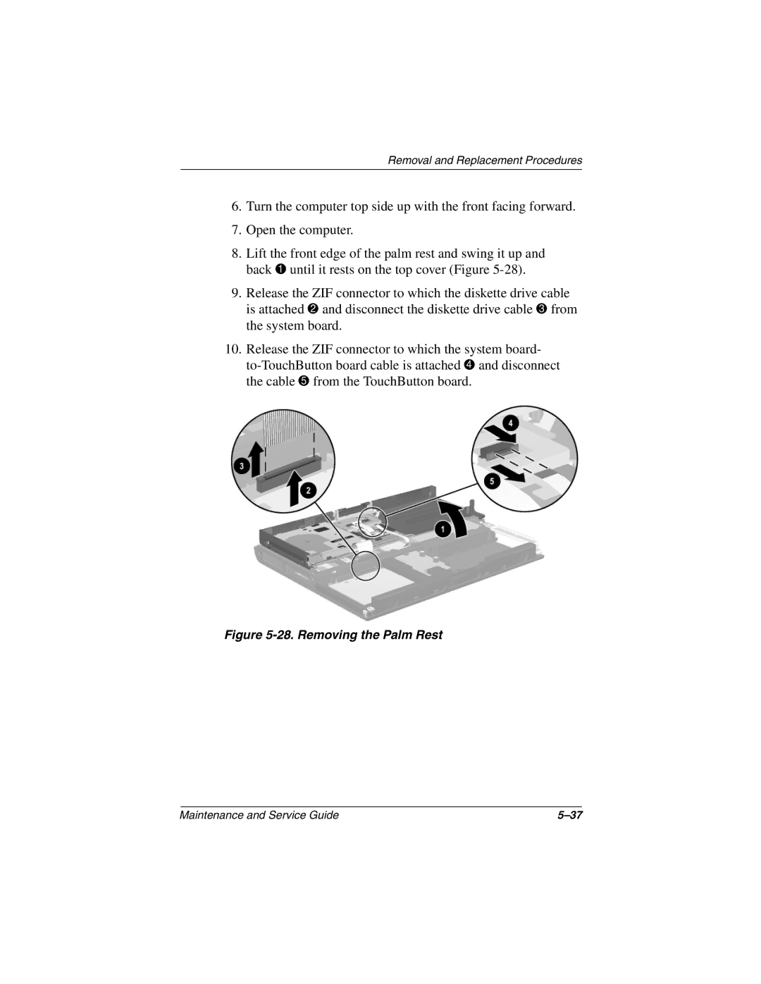 Compaq 1500, N1020V manual Removing the Palm Rest 