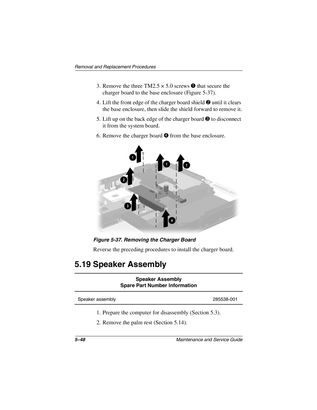 Compaq N1020V, 1500 manual Speaker Assembly Spare Part Number Information 