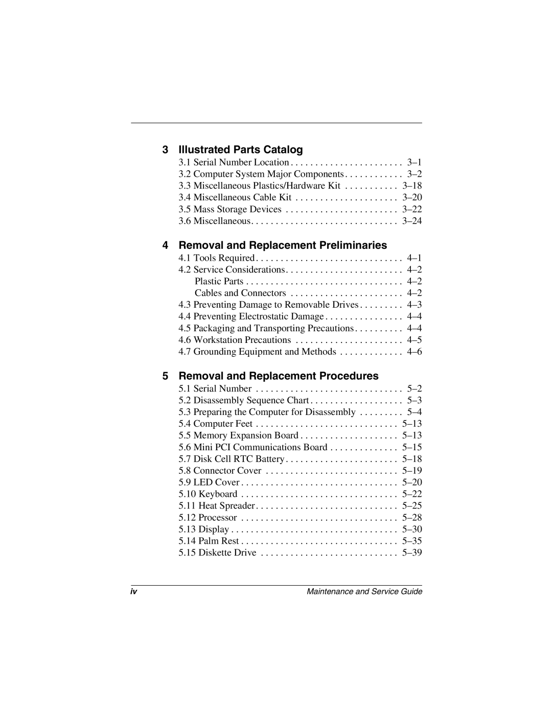 Compaq N1020V, 1500 Illustrated Parts Catalog, Removal and Replacement Preliminaries, Removal and Replacement Procedures 