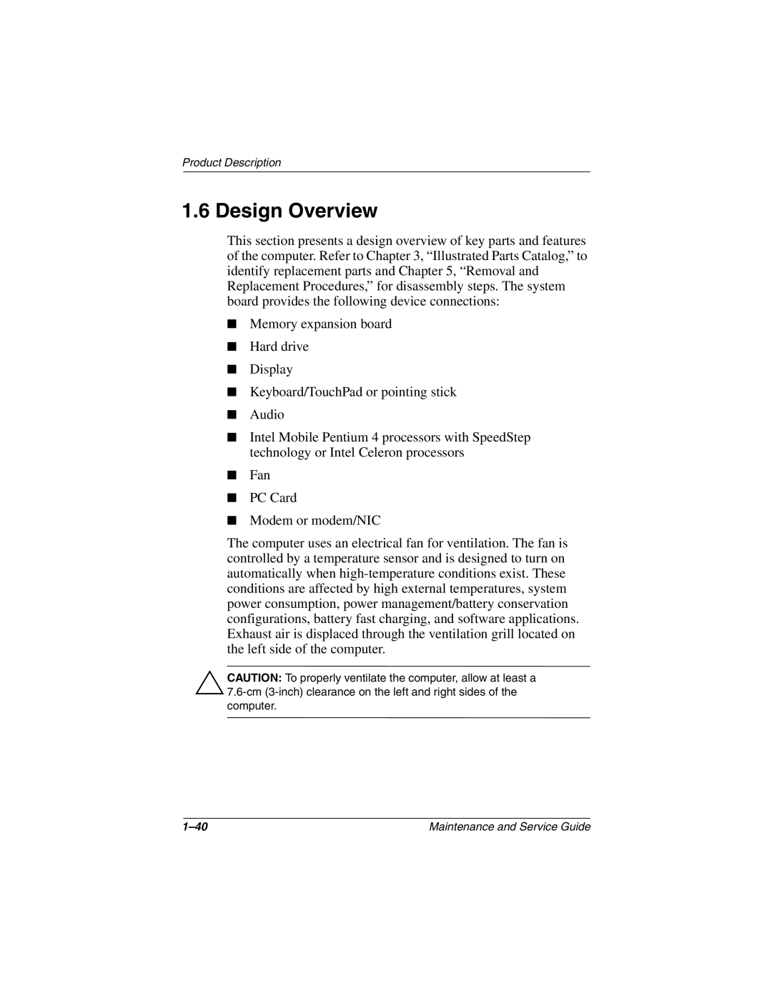 Compaq 1500, N1020V manual Design Overview 