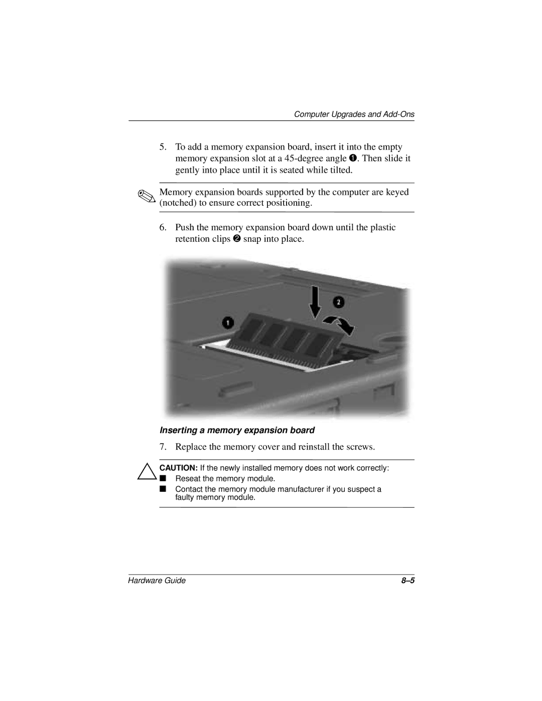 Compaq N150 Series manual Replace the memory cover and reinstall the screws 