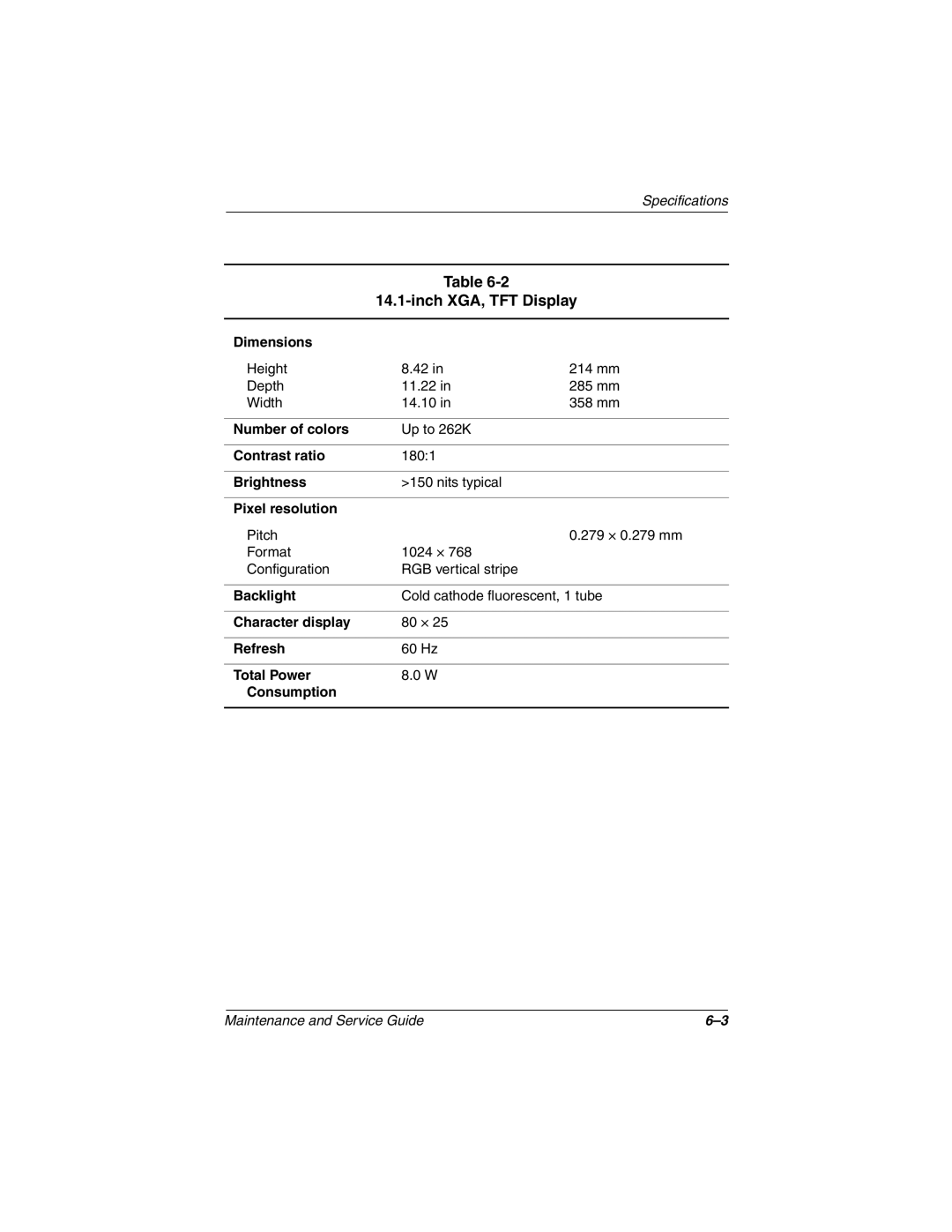 Compaq N150 manual Inch XGA, TFT Display 