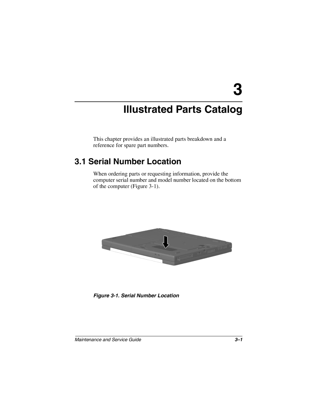 Compaq N150 manual Illustrated Parts Catalog, Serial Number Location 