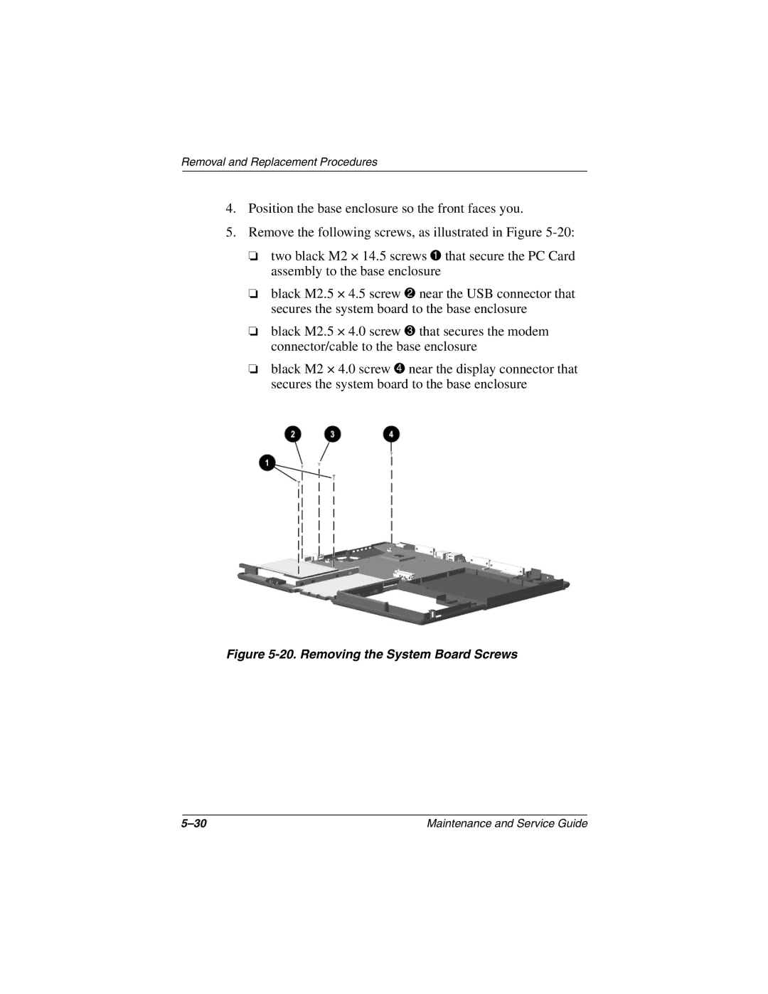 Compaq N150 manual Removing the System Board Screws 