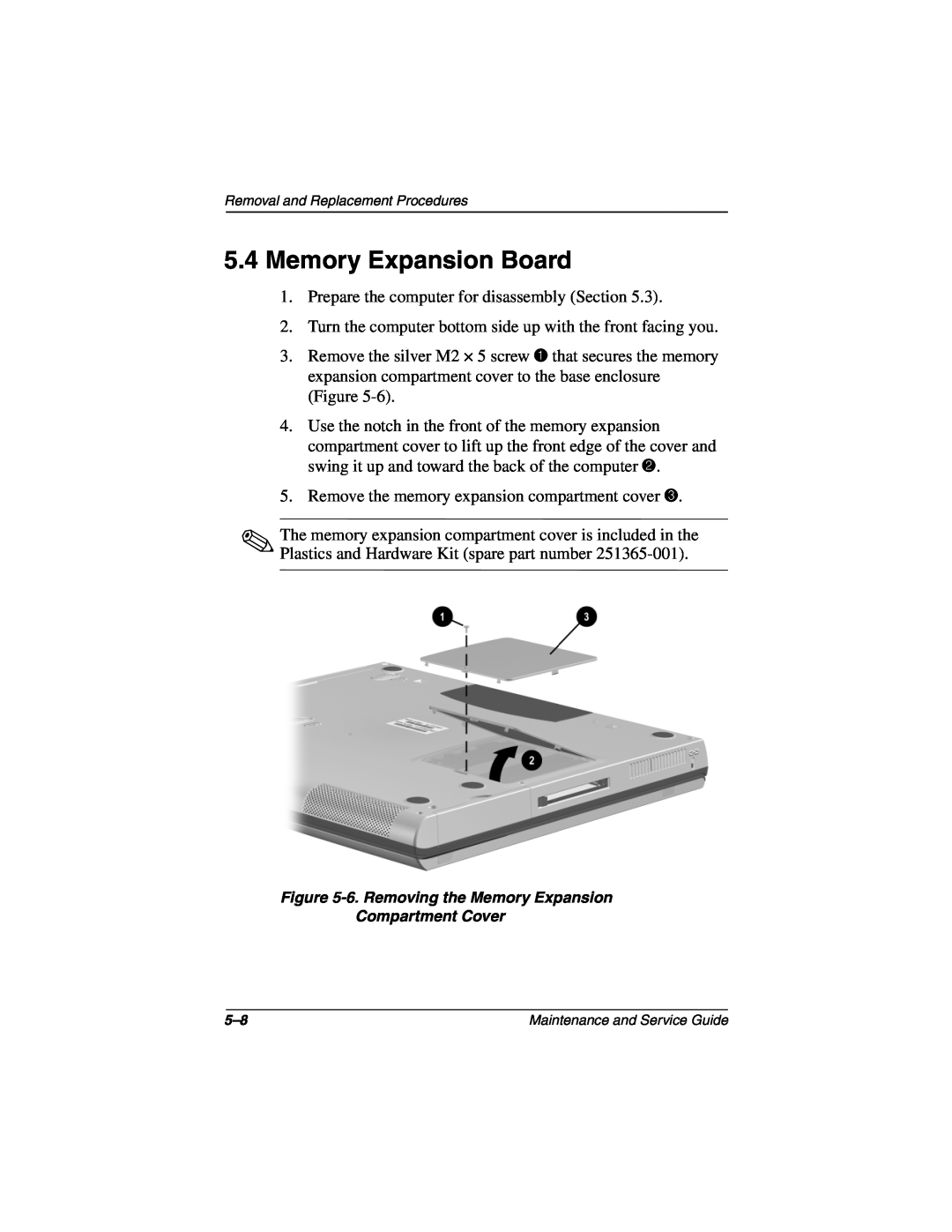 Compaq N160 manual Memory Expansion Board 