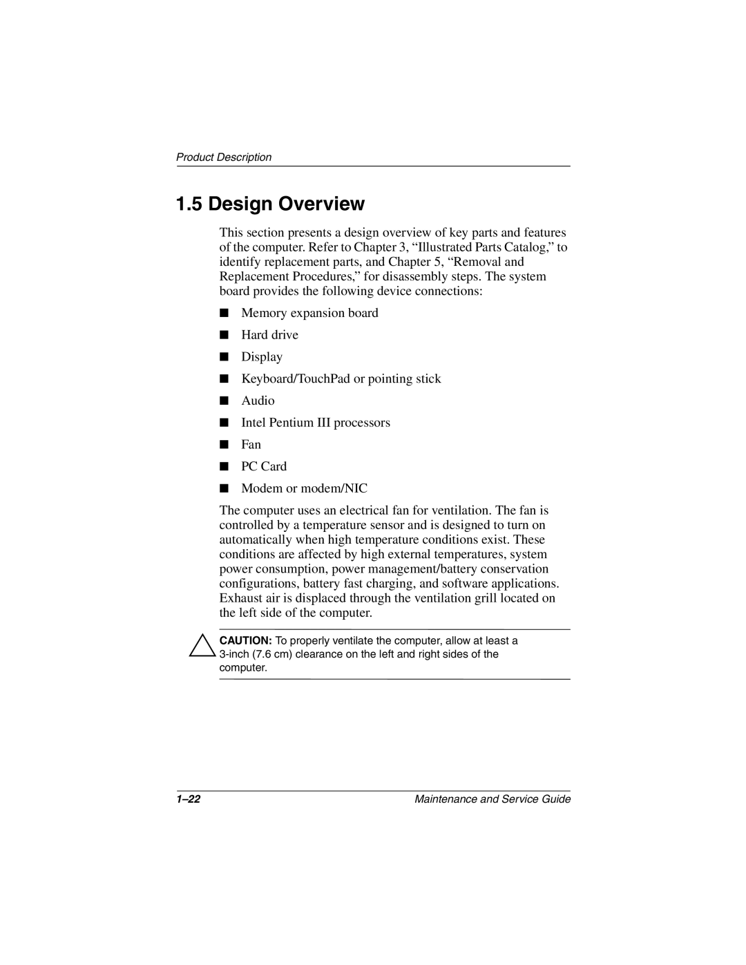 Compaq N160 manual Design Overview 