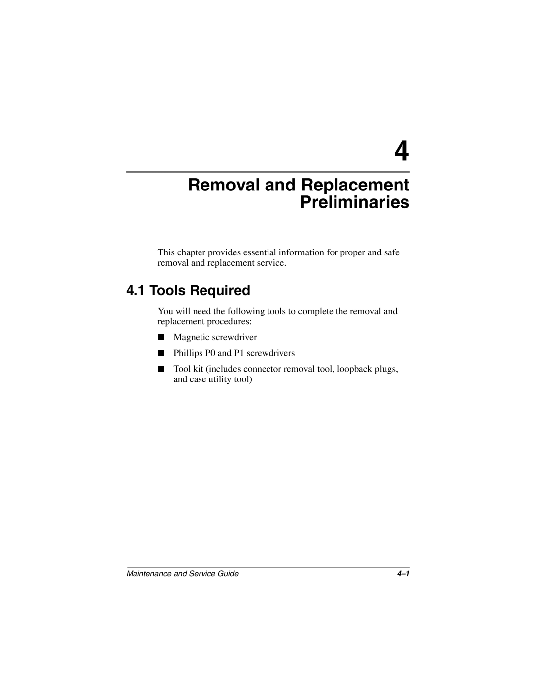 Compaq N160 manual Removal and Replacement Preliminaries, Tools Required 