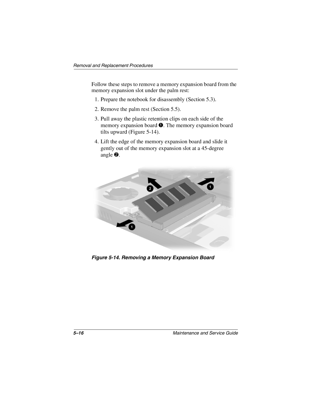 Compaq N410c manual Removing a Memory Expansion Board 