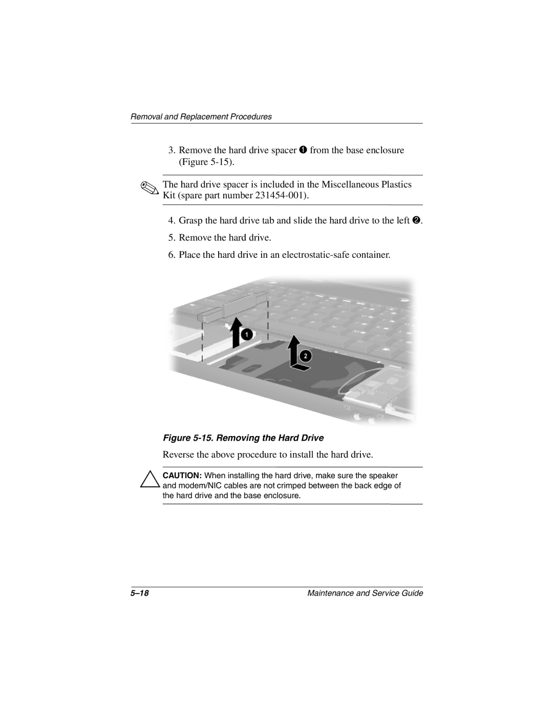 Compaq N410c manual Reverse the above procedure to install the hard drive 