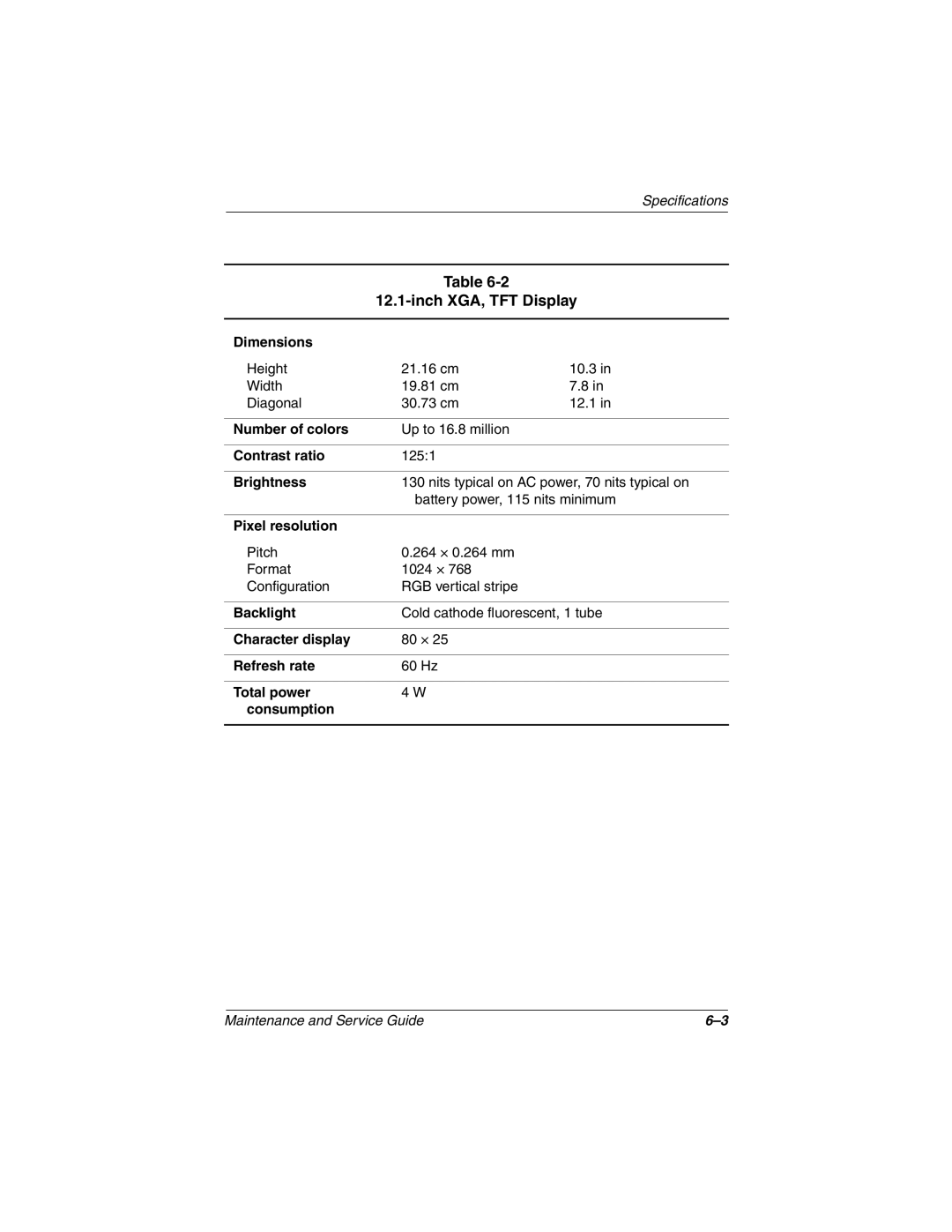 Compaq N410c manual Inch XGA, TFT Display 