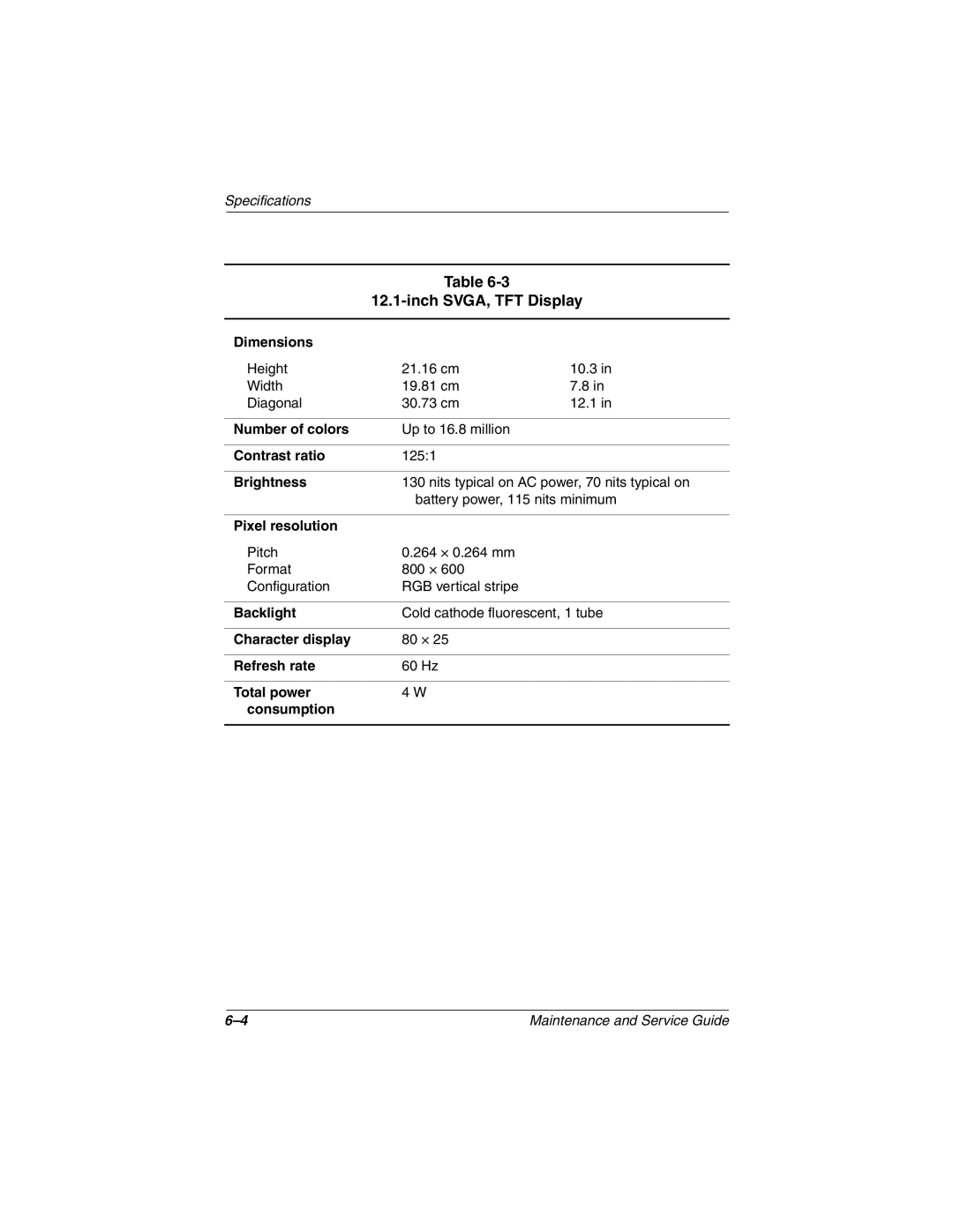 Compaq N410c manual Inch SVGA, TFT Display 