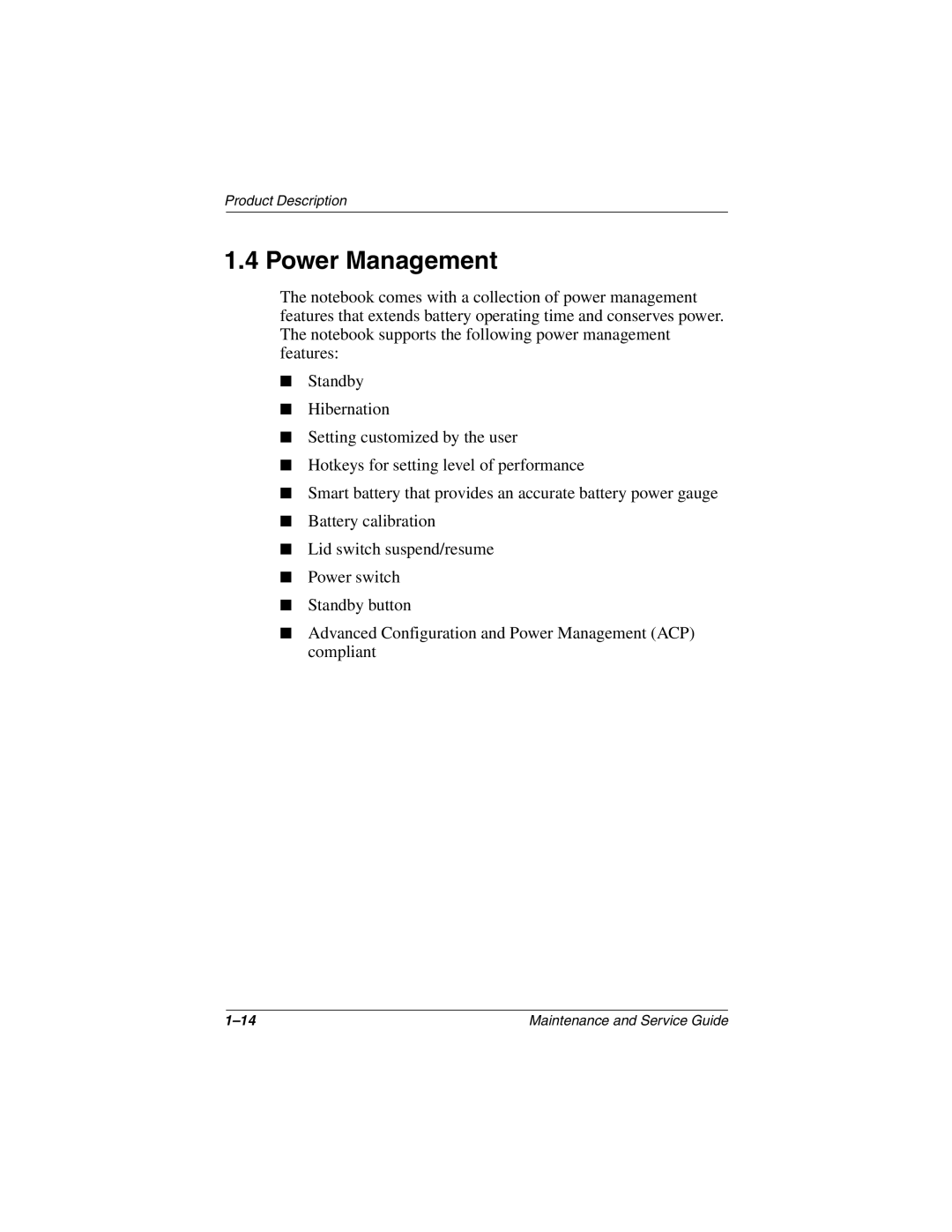 Compaq N410c manual Power Management 