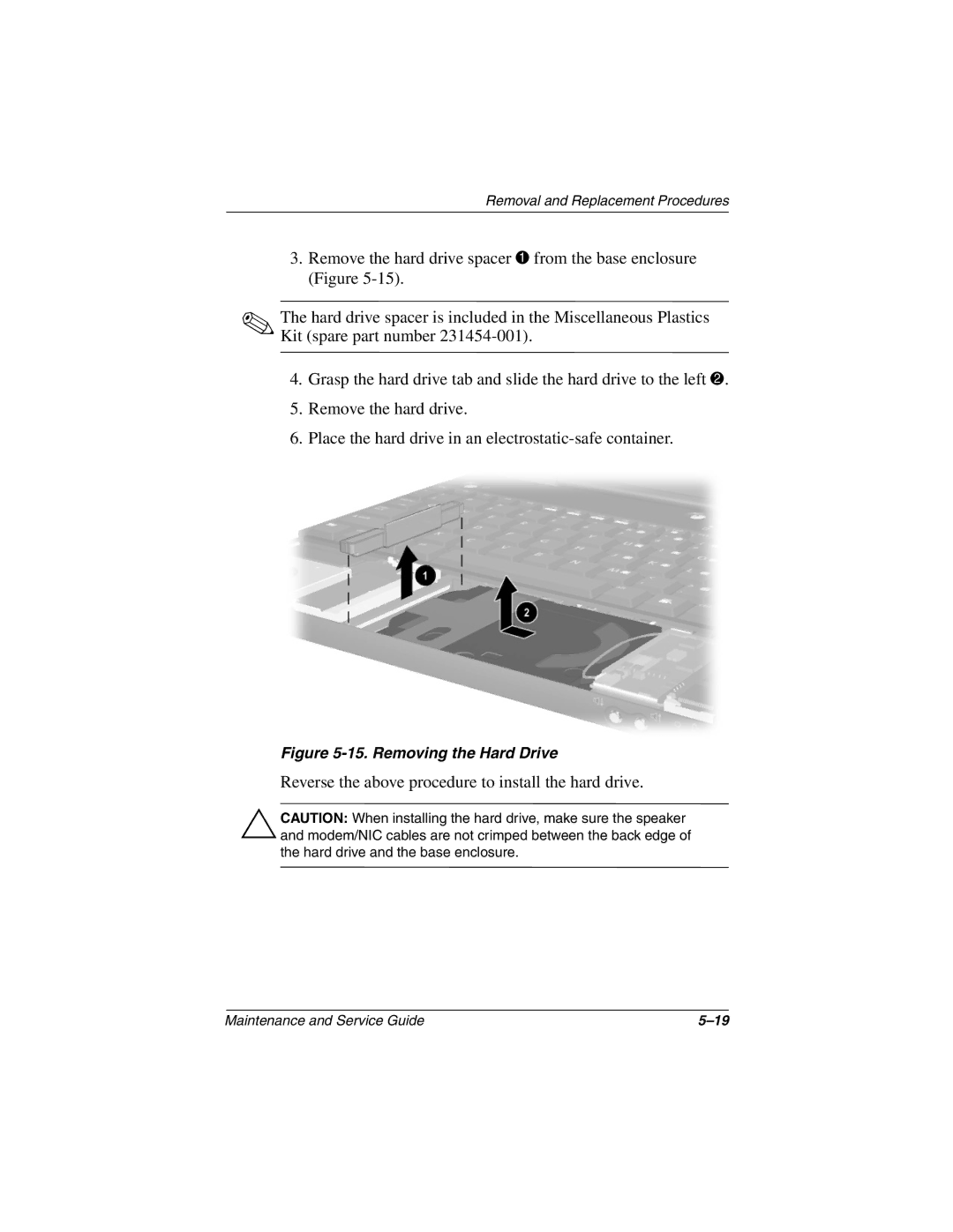 Compaq N410c manual Reverse the above procedure to install the hard drive 