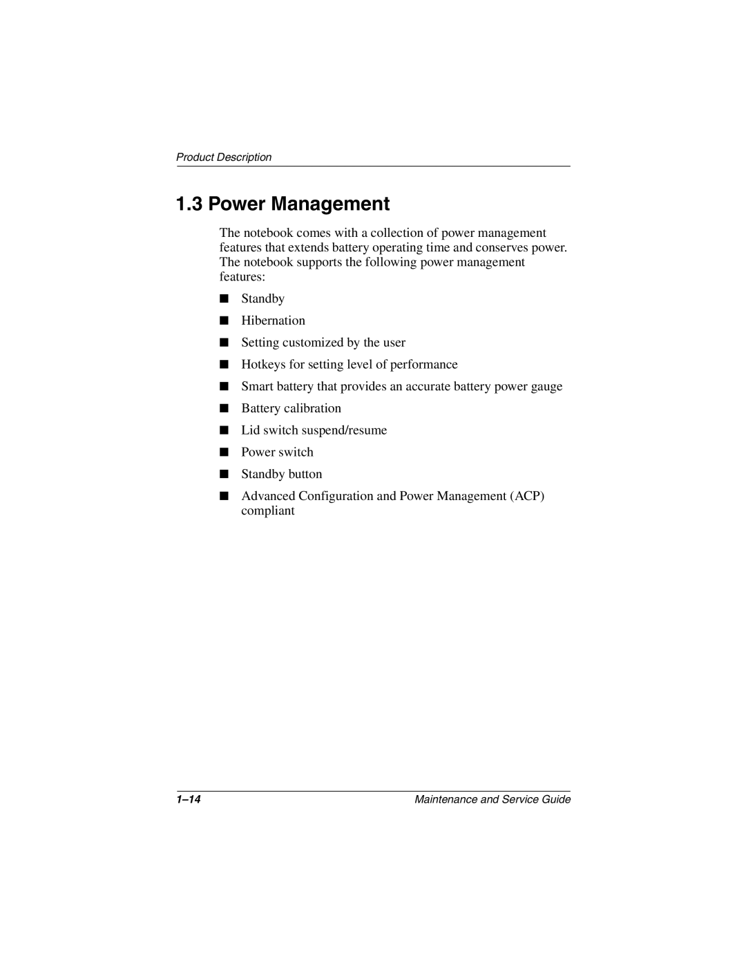 Compaq N410c manual Power Management 