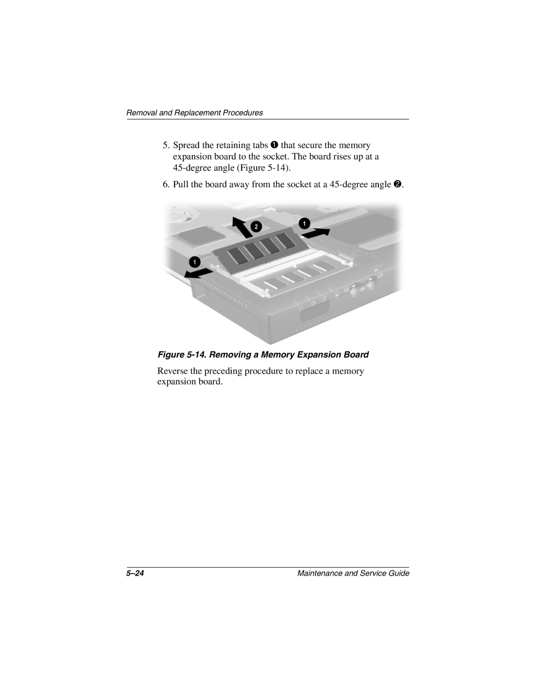 Compaq N610V, N600c, N620C manual Removing a Memory Expansion Board 