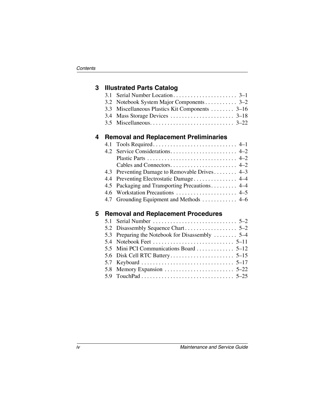 Compaq N620C, N600c Illustrated Parts Catalog, Removal and Replacement Preliminaries, Removal and Replacement Procedures 