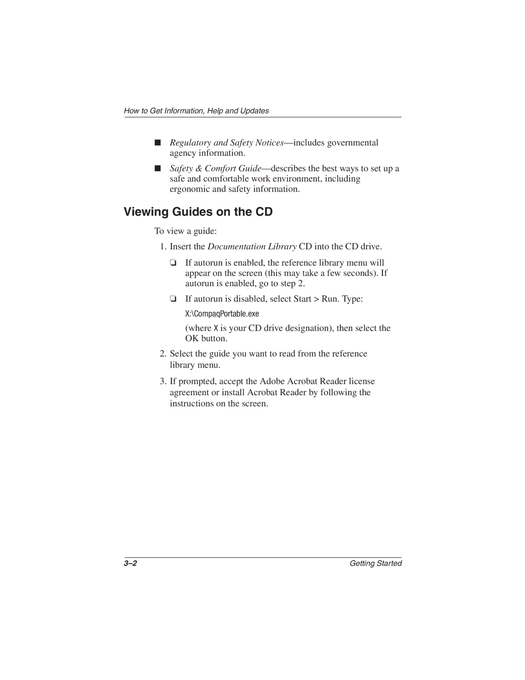 Compaq N610c Series manual Viewing Guides on the CD 