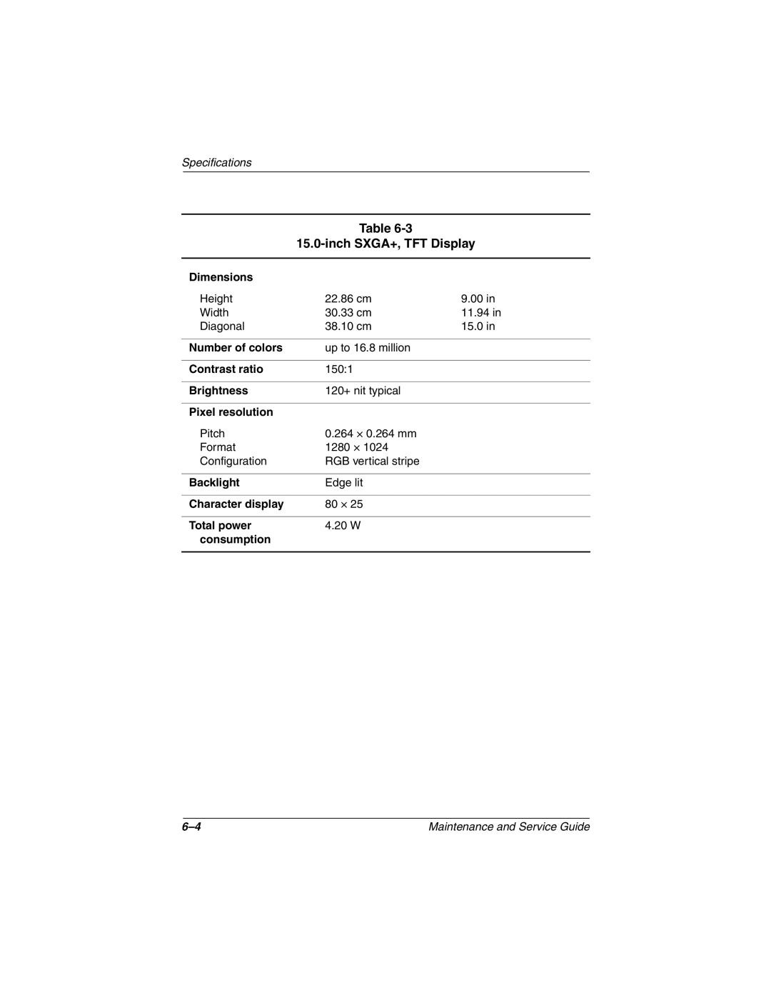 Compaq N800C manual Inch SXGA+, TFT Display 