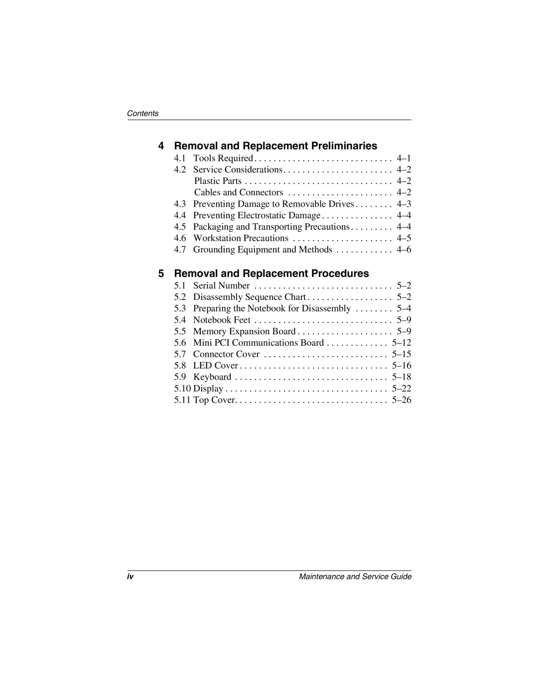 Compaq N800C manual Removal and Replacement Preliminaries, Removal and Replacement Procedures 