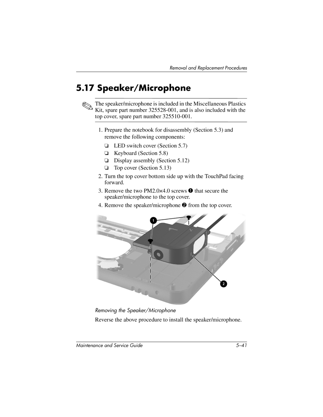 Compaq NC4000 manual Speaker/Microphone 