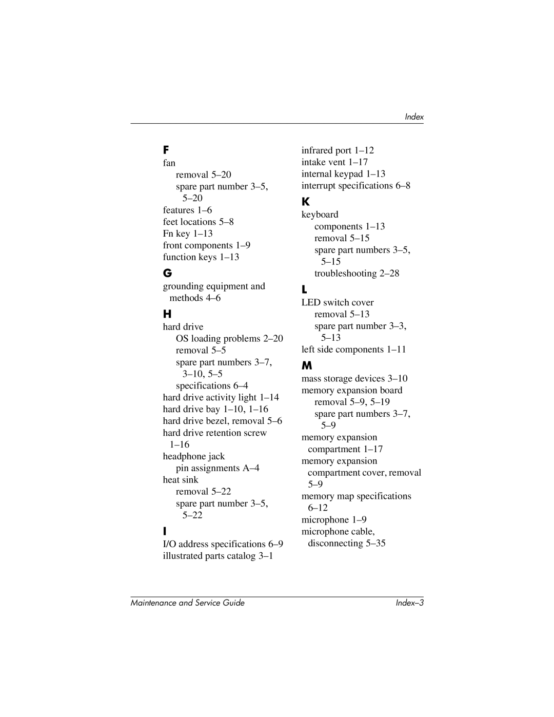 Compaq NC4000 manual Index-3 