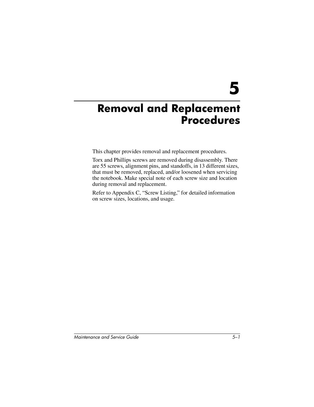 Compaq NC4000 manual Removal and Replacement Procedures 