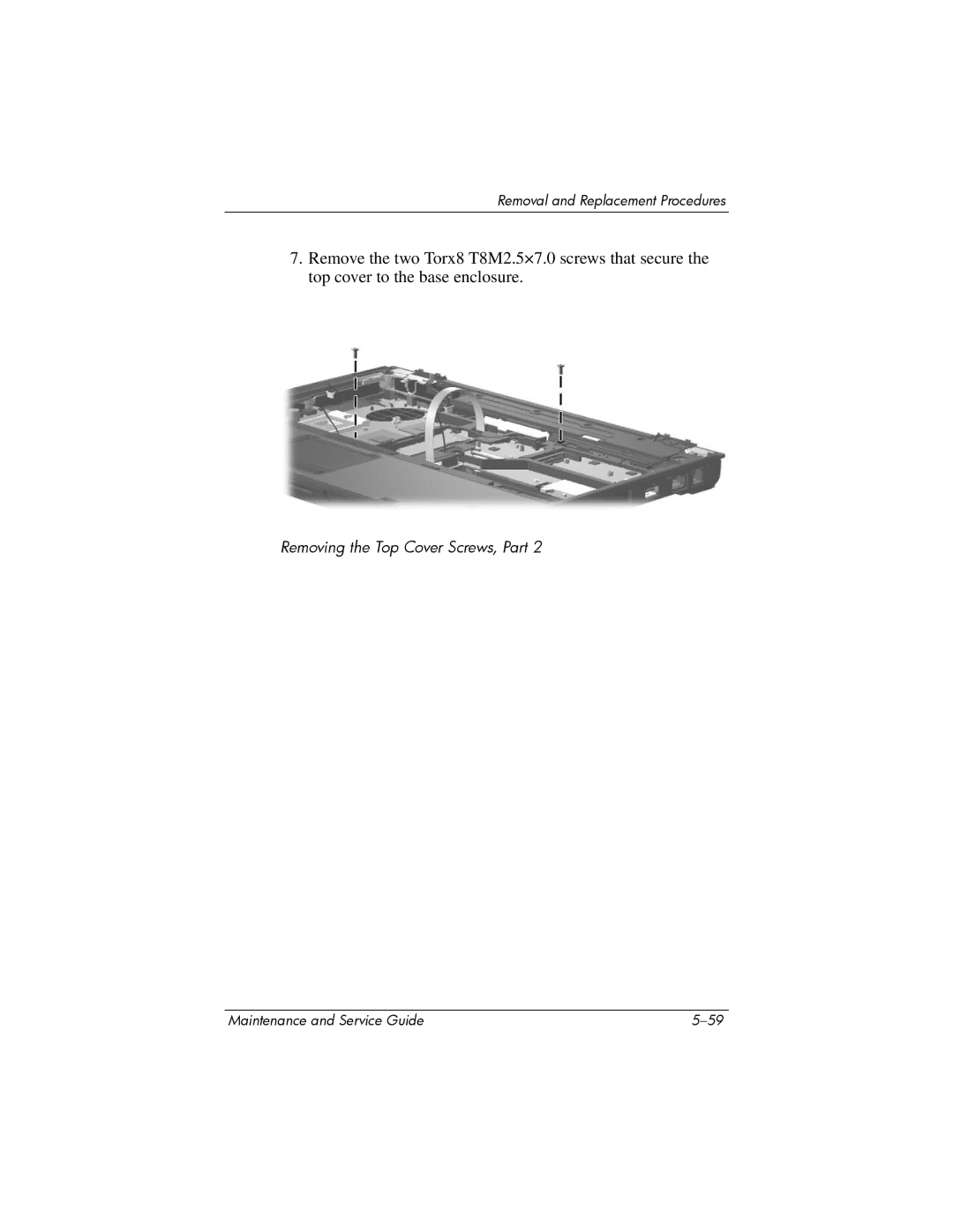 Compaq NC6400 manual Removing the Top Cover Screws, Part 