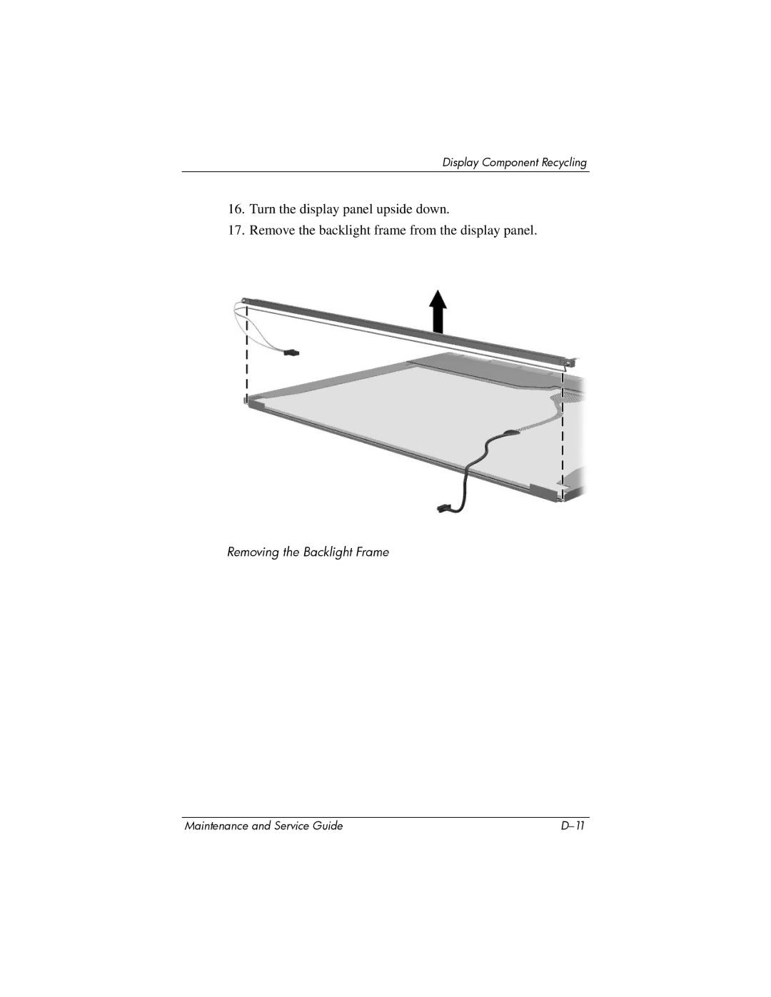 Compaq NC6400 manual Removing the Backlight Frame 