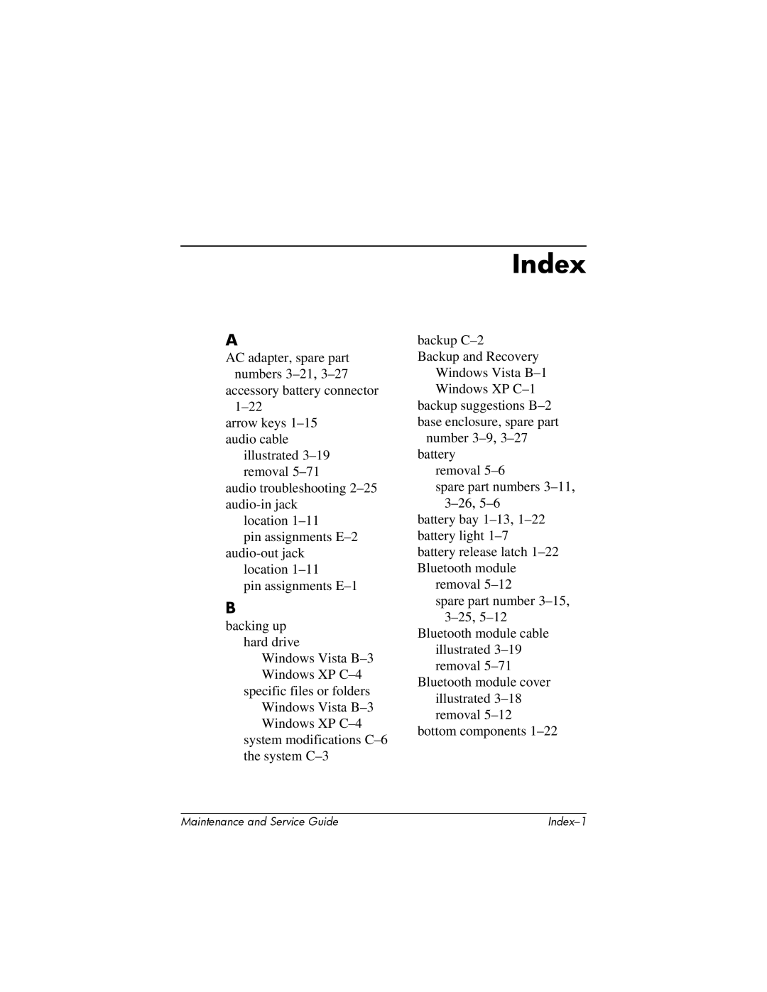 Compaq NC6400 manual Index 