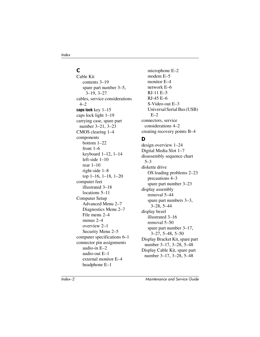 Compaq NC6400 manual Index 