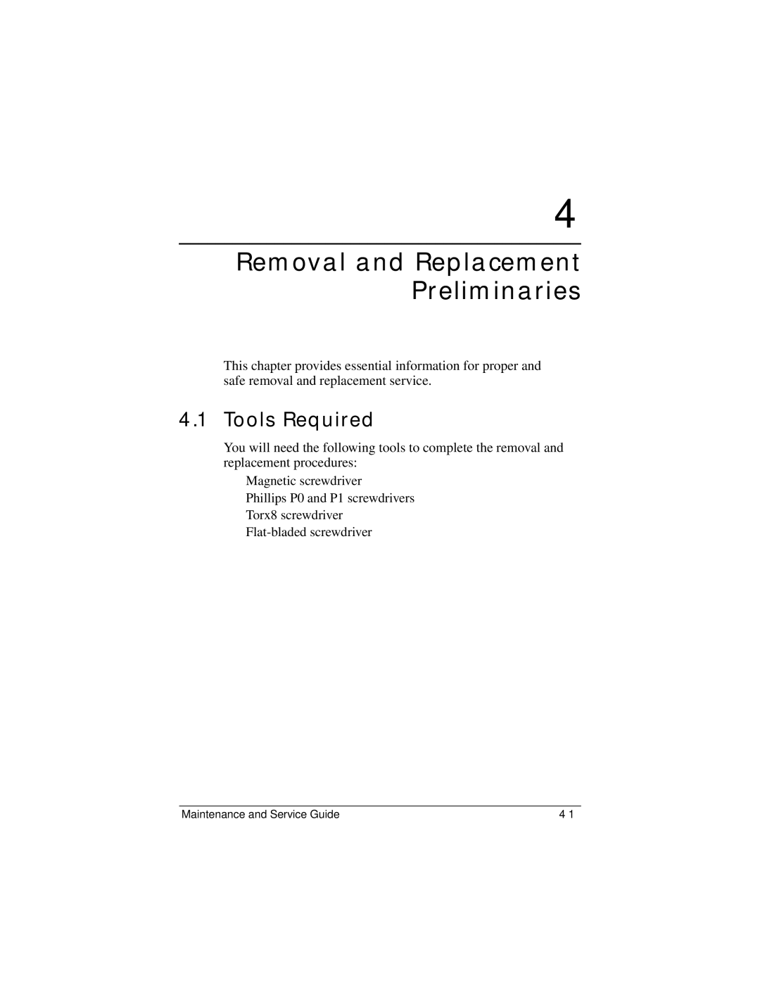 Compaq NC6400 manual Removal and Replacement Preliminaries, Tools Required 