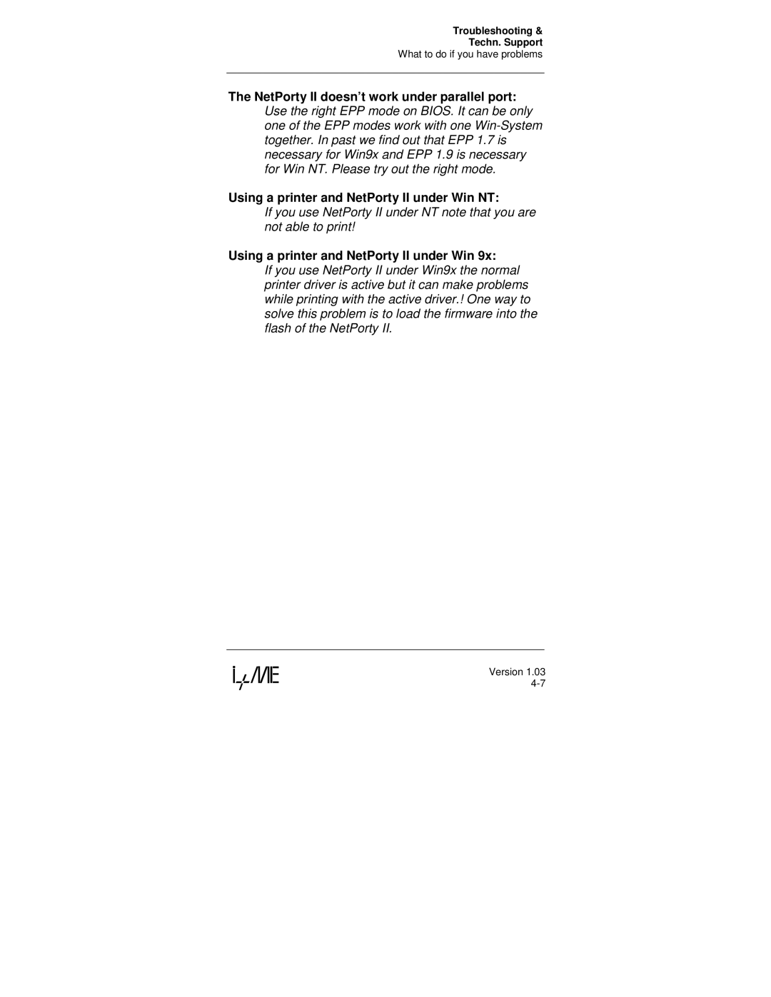 Compaq manual Using a printer and NetPorty II under Win 