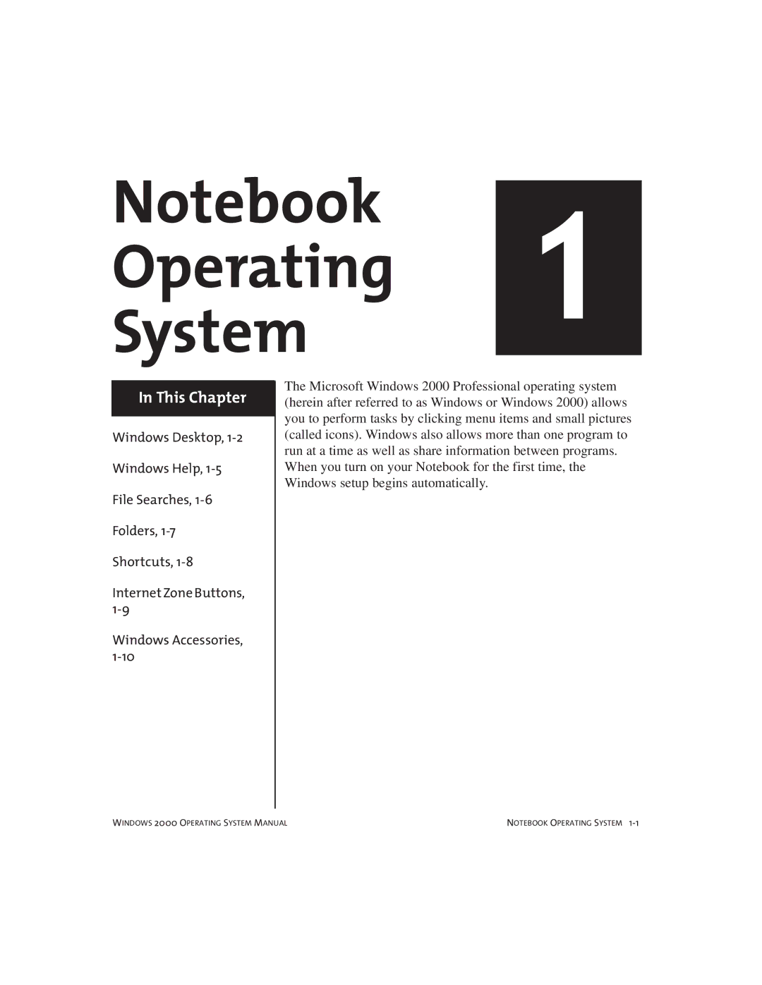 Compaq Notebook PC manual Operating System 